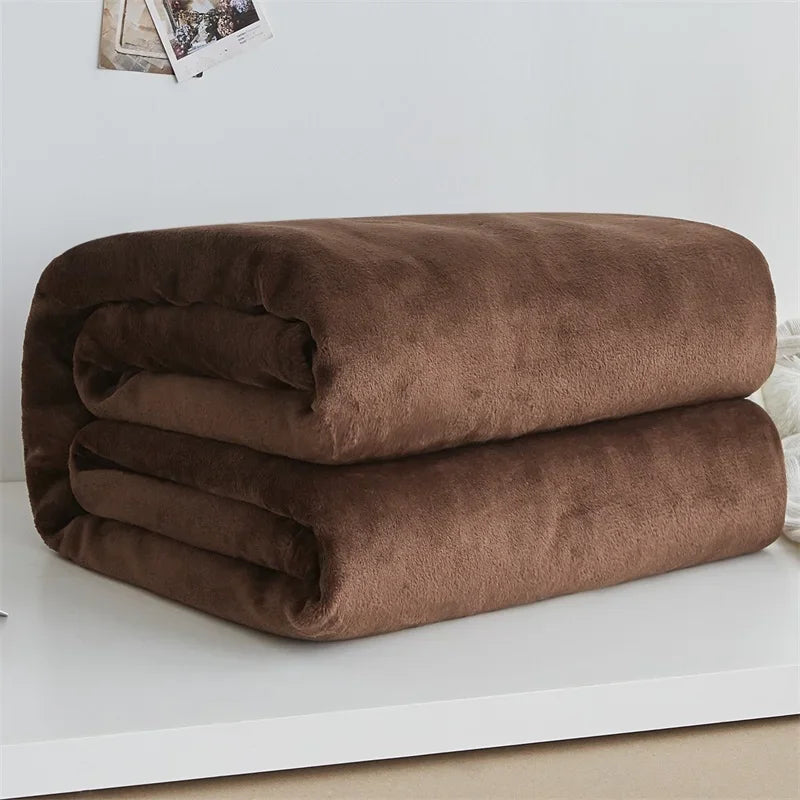 Soft Coral Fleece Flannel Blanket