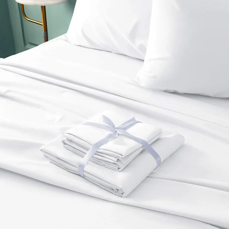 Hotel Luxury 6PC Bed Sheet Set (King/White)