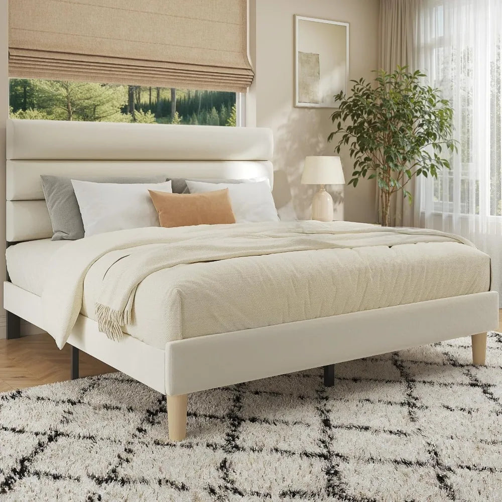 Queen Velvet Platform Bed