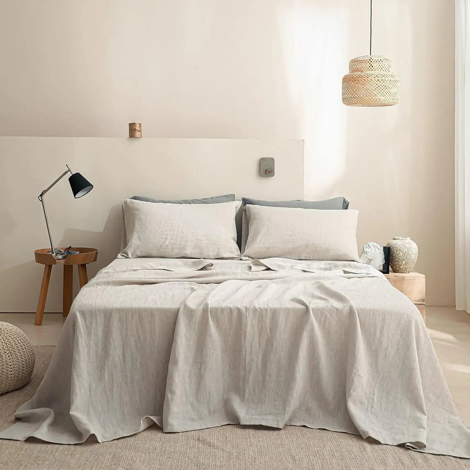 Simple&Opulence 3/4PC Linen Sheet Set