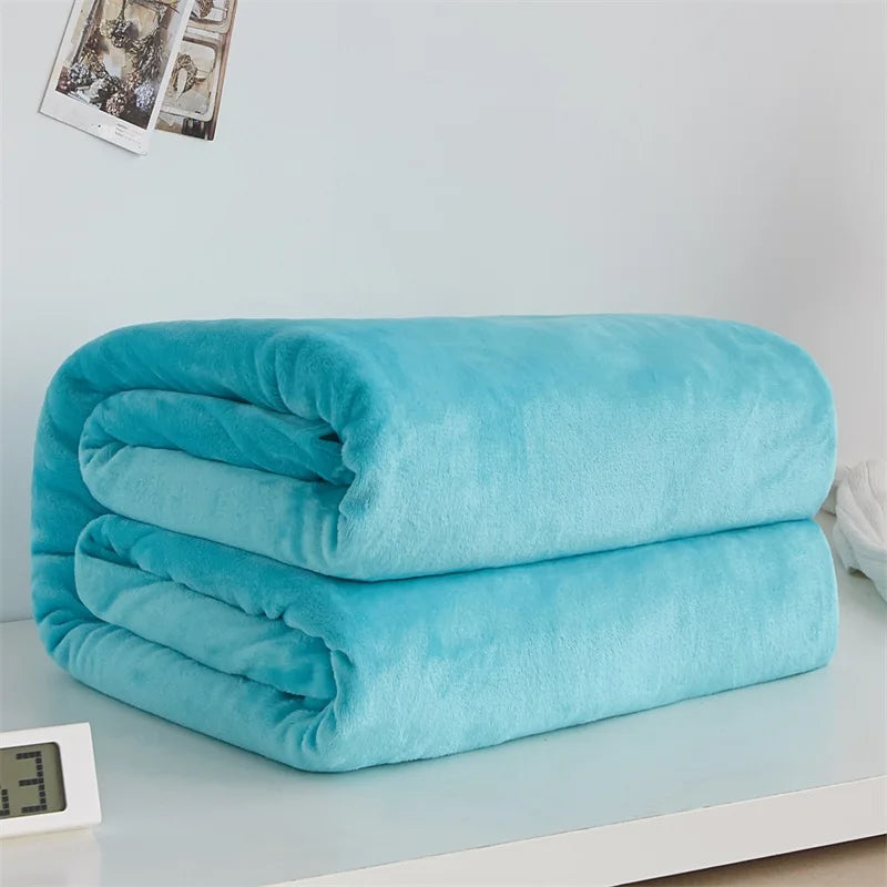 Soft Coral Fleece Flannel Blanket
