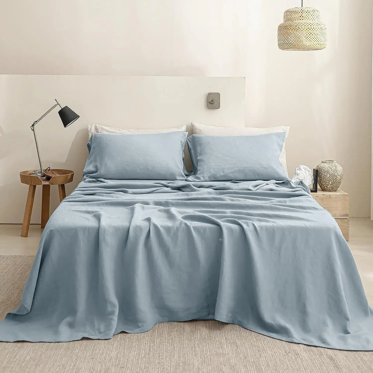 Simple&Opulence 3/4PC Linen Sheet Set
