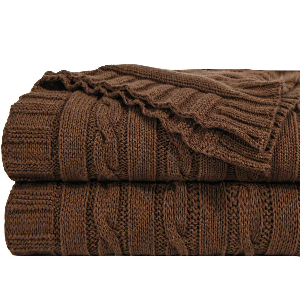 Cotton Cable Knit Throw Blanket