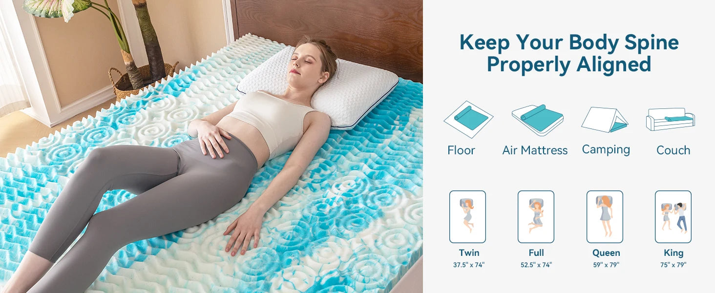Hcore 5-Zone Memory Foam Mattress Topper