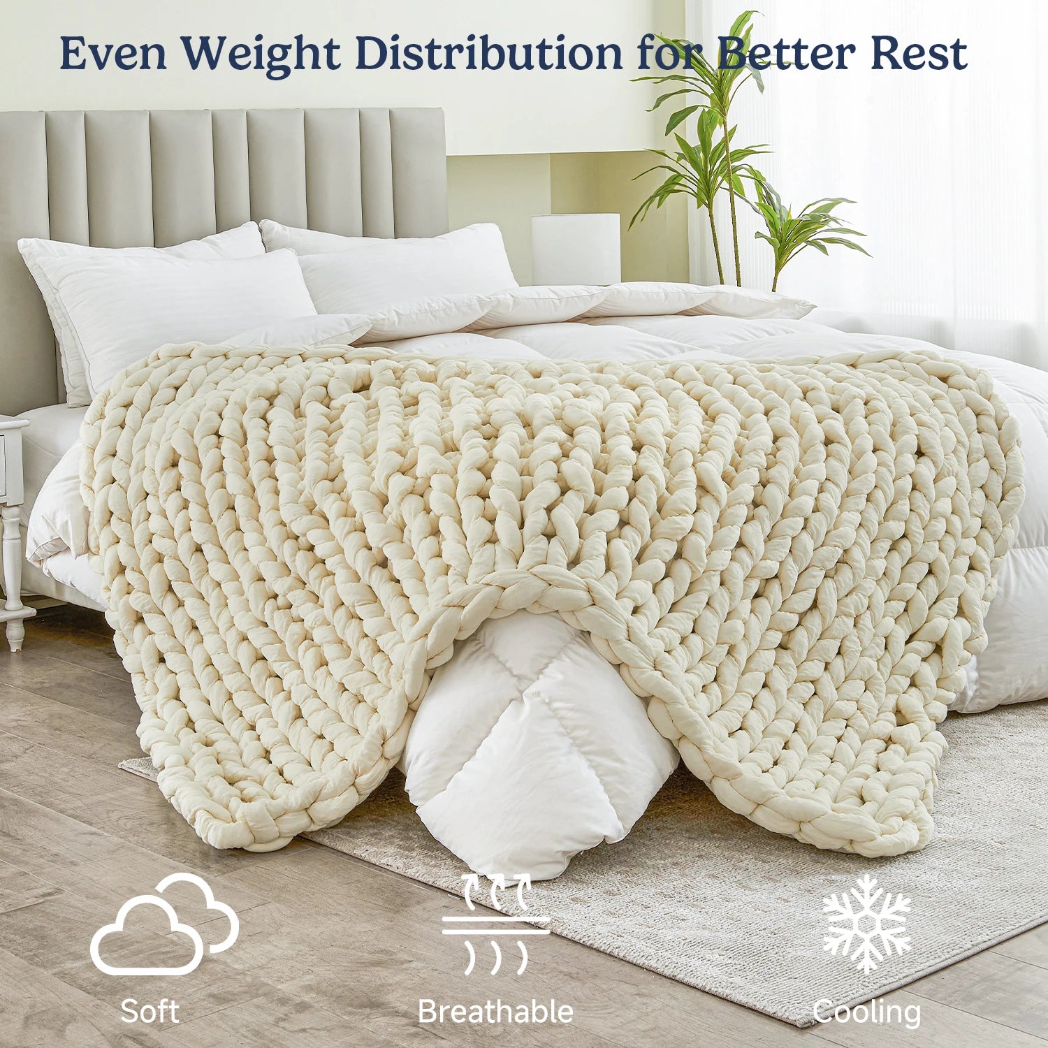 Chunky Knit Weighted Blanket (Handmade)