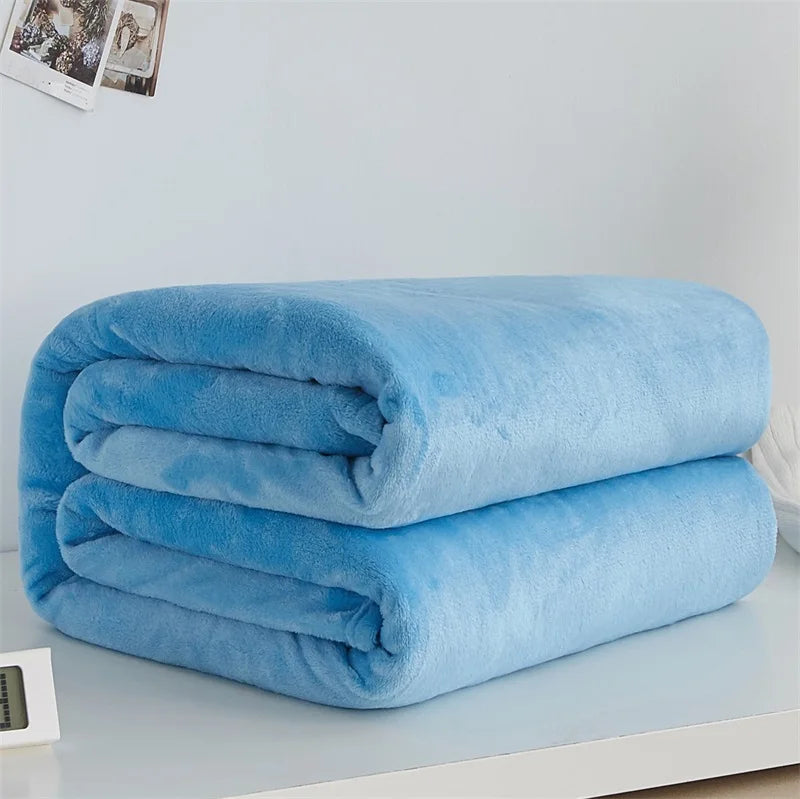 Soft Coral Fleece Flannel Blanket