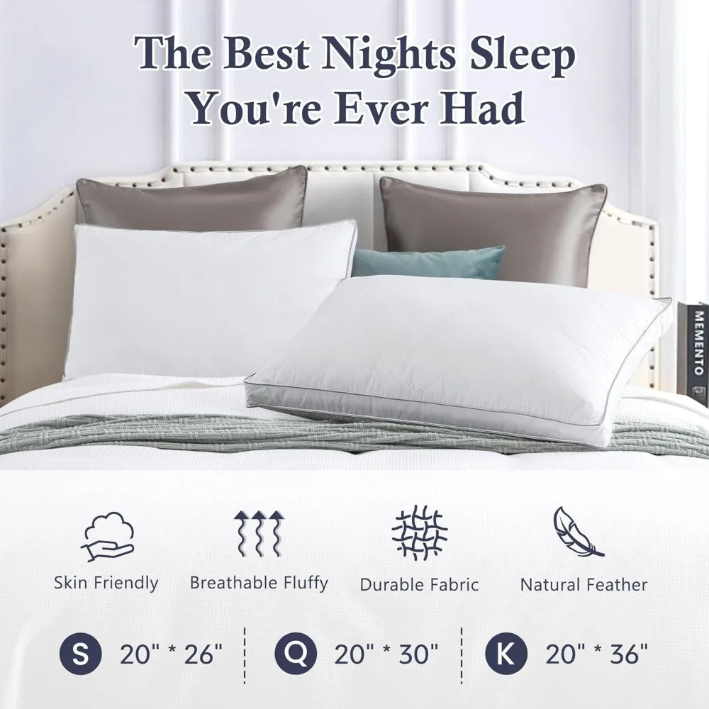 Goose Feather & Down Pillows (2-Pack King)