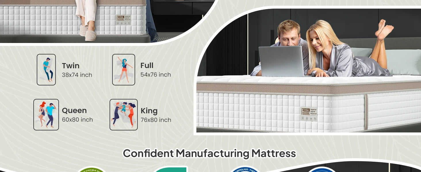 BedStory 14" Hybrid Mattress