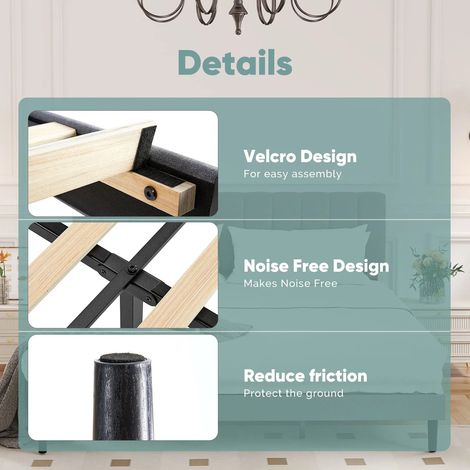 JHK Solid Wood Bed Frame