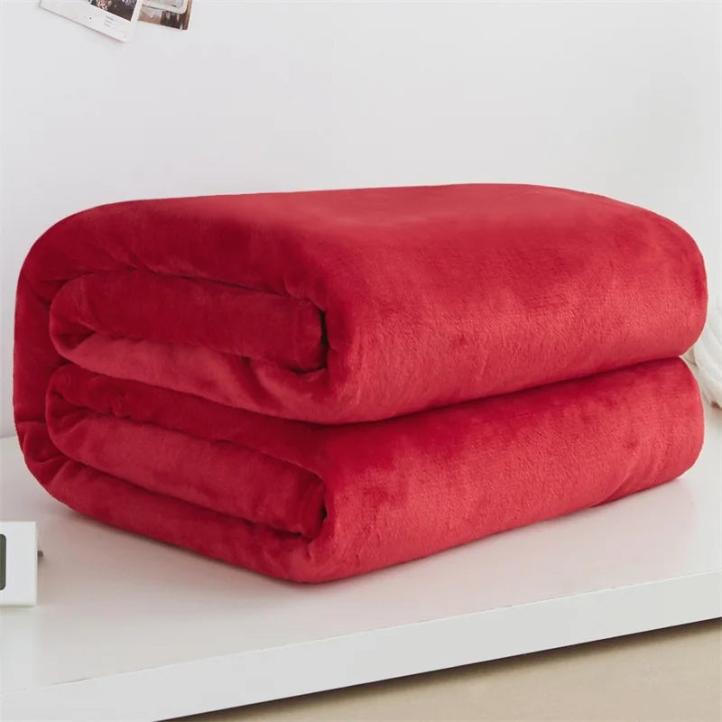 Soft Coral Fleece Flannel Blanket