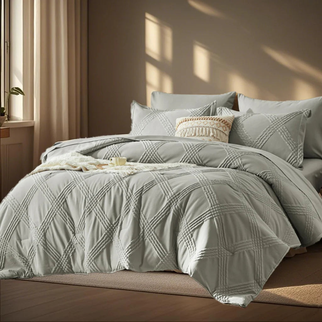 7PC Luxury Quilted Comforter Set