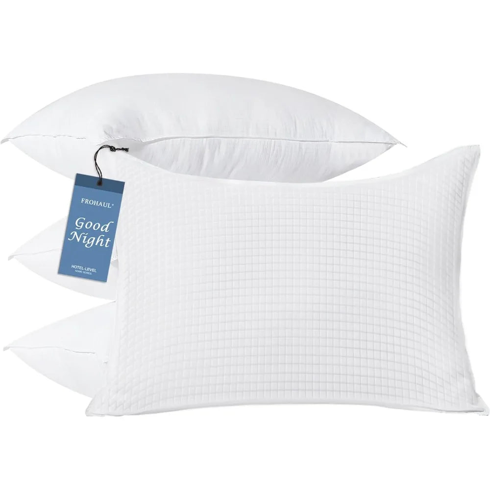 Grid Hotel Bed Pillows, Medium-Firm (Set of 4)