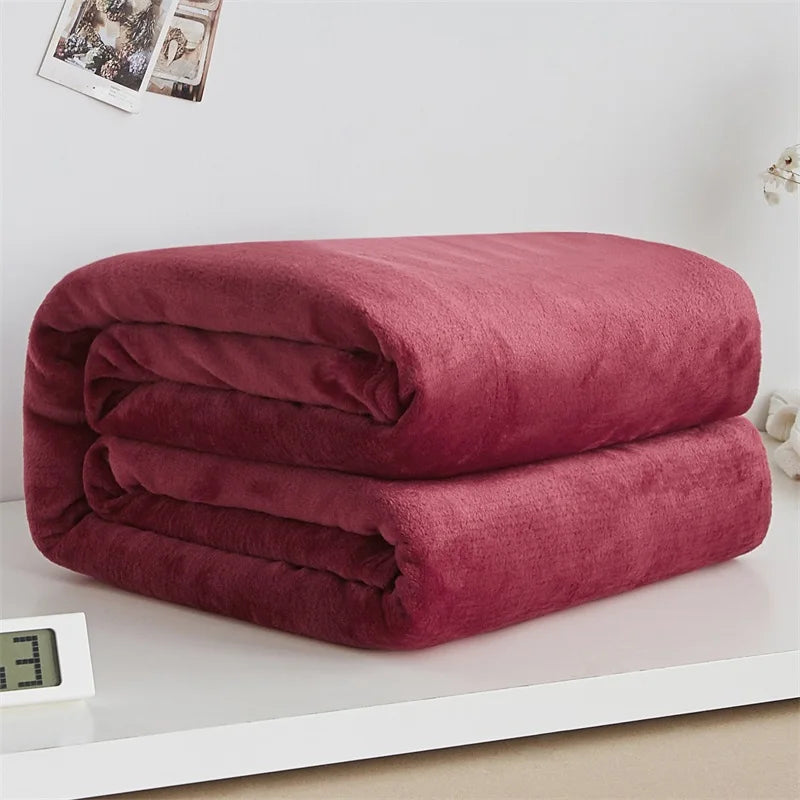 Soft Coral Fleece Flannel Blanket