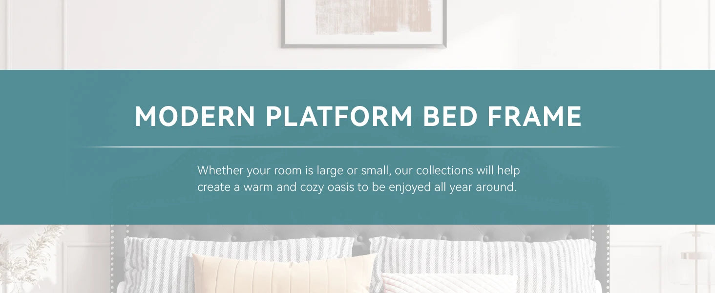 HOOMIC Velvet Platform Bed