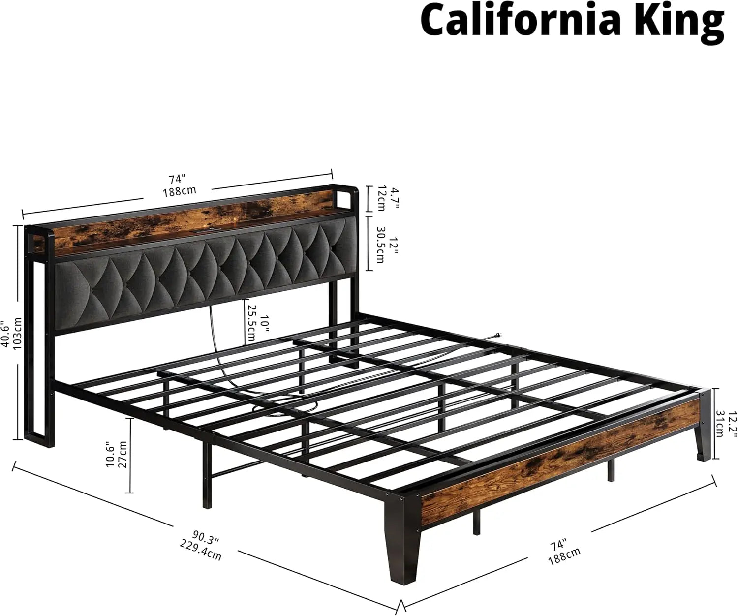 ANCTOR Bed Frame w/ Outlets