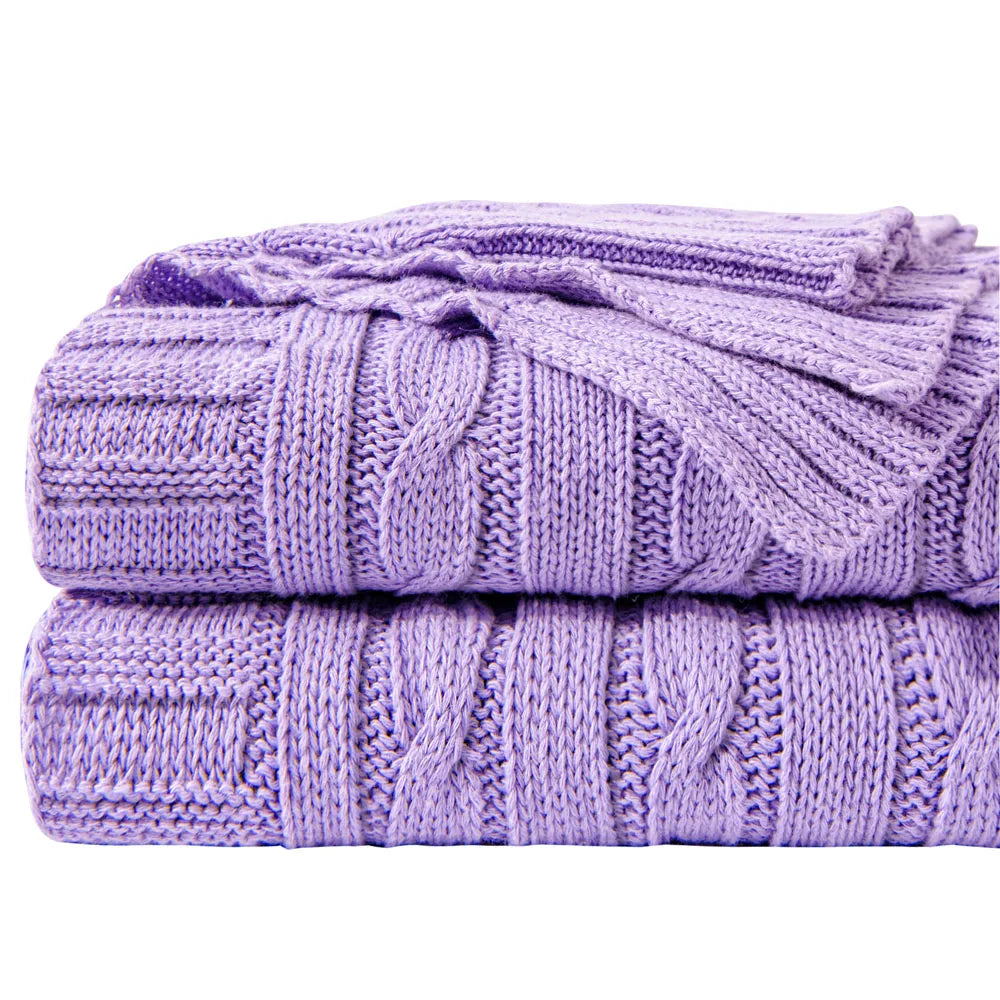 Cotton Cable Knit Throw Blanket