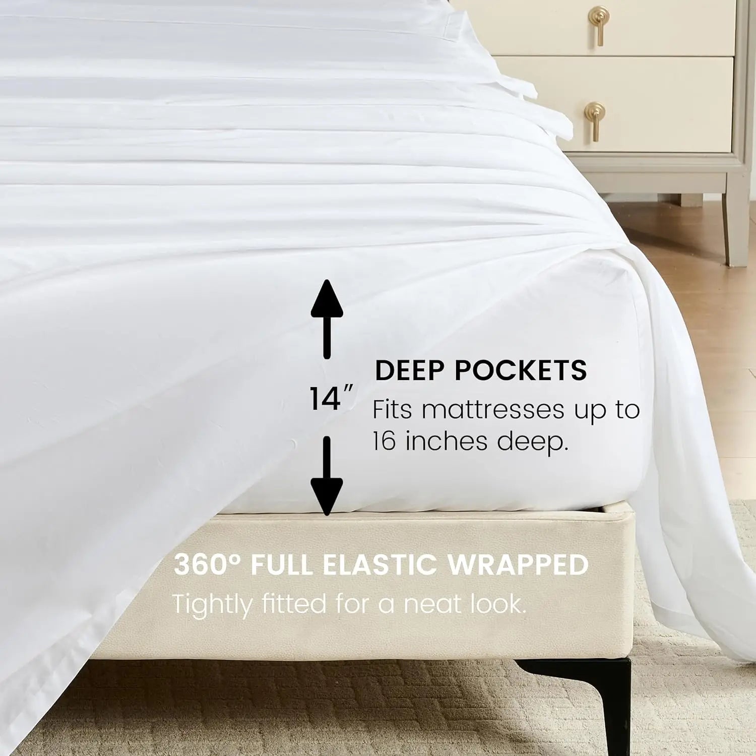 Simple&Opulence 100% Cotton 4PC Sheet Set