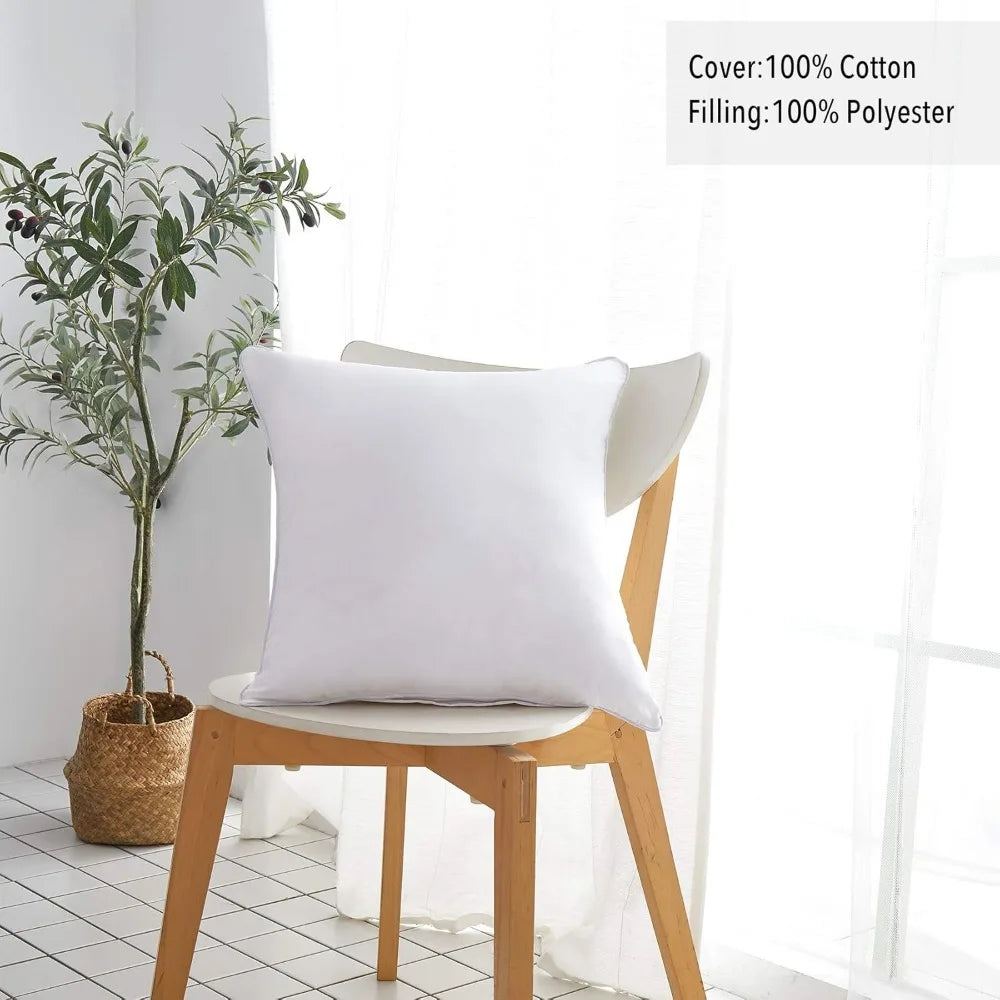 22x22 Cotton Throw Pillow Inserts (2-Pack)