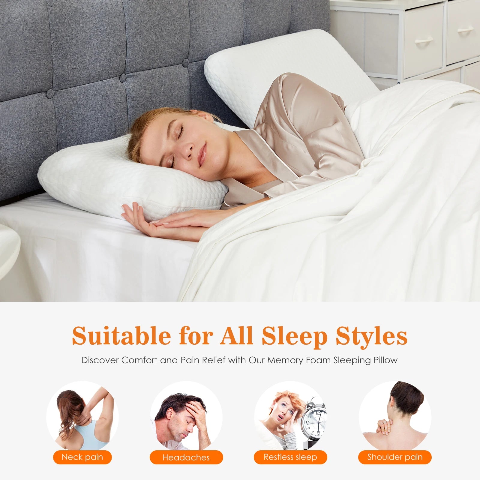 JHK Cooling Memory Foam Pillow