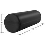 Jumbo Round Bolster Pillow, 26x9" Black