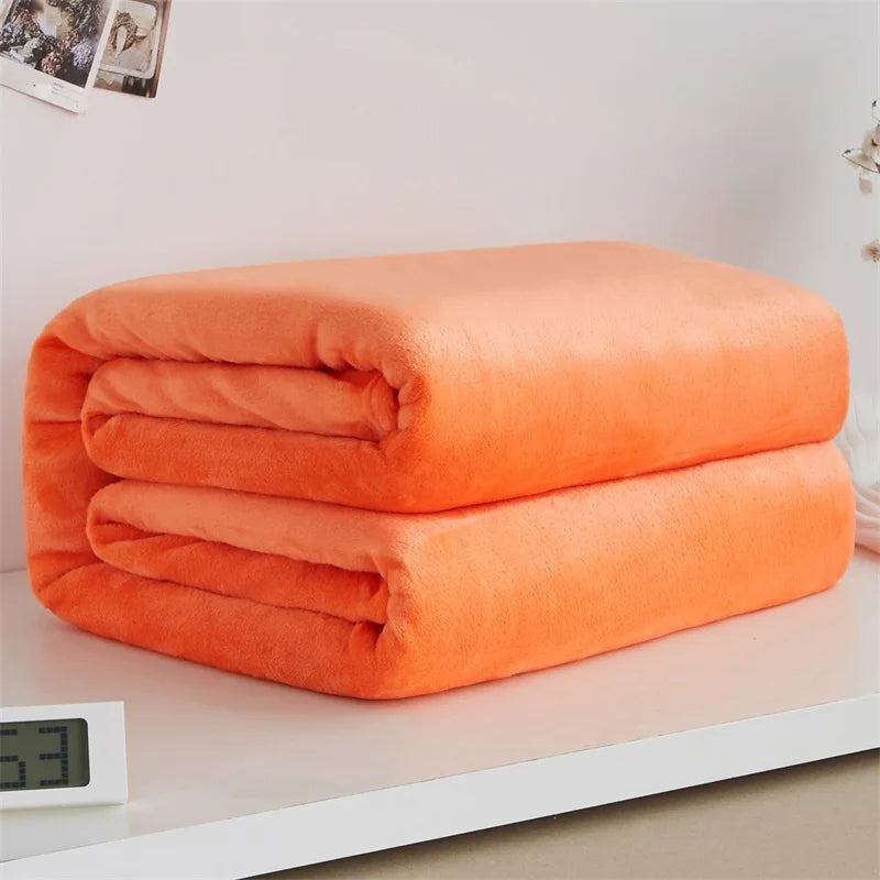 Soft Coral Fleece Flannel Blanket