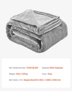 Queen Throw Blanket 90x90" Grey