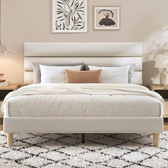 Queen Velvet Platform Bed