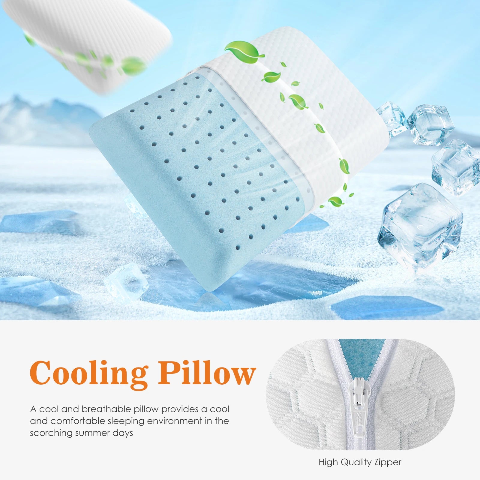 JHK Cooling Memory Foam Pillow
