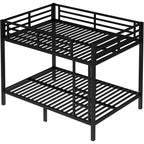 Metal Full Bunk Bed w/ Guardrail & Ladder