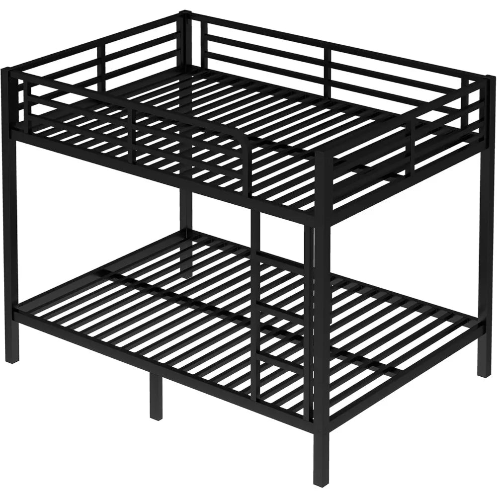 Metal Full Bunk Bed w/ Guardrail & Ladder