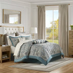 12PC Cotton Bed Sheet Set (Teal)