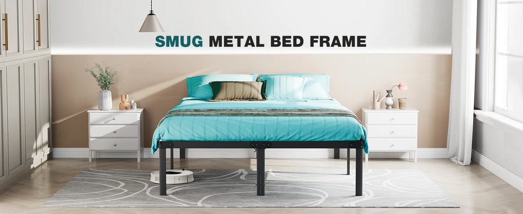 JHK Basic Metal Bed Frame w/ Storage