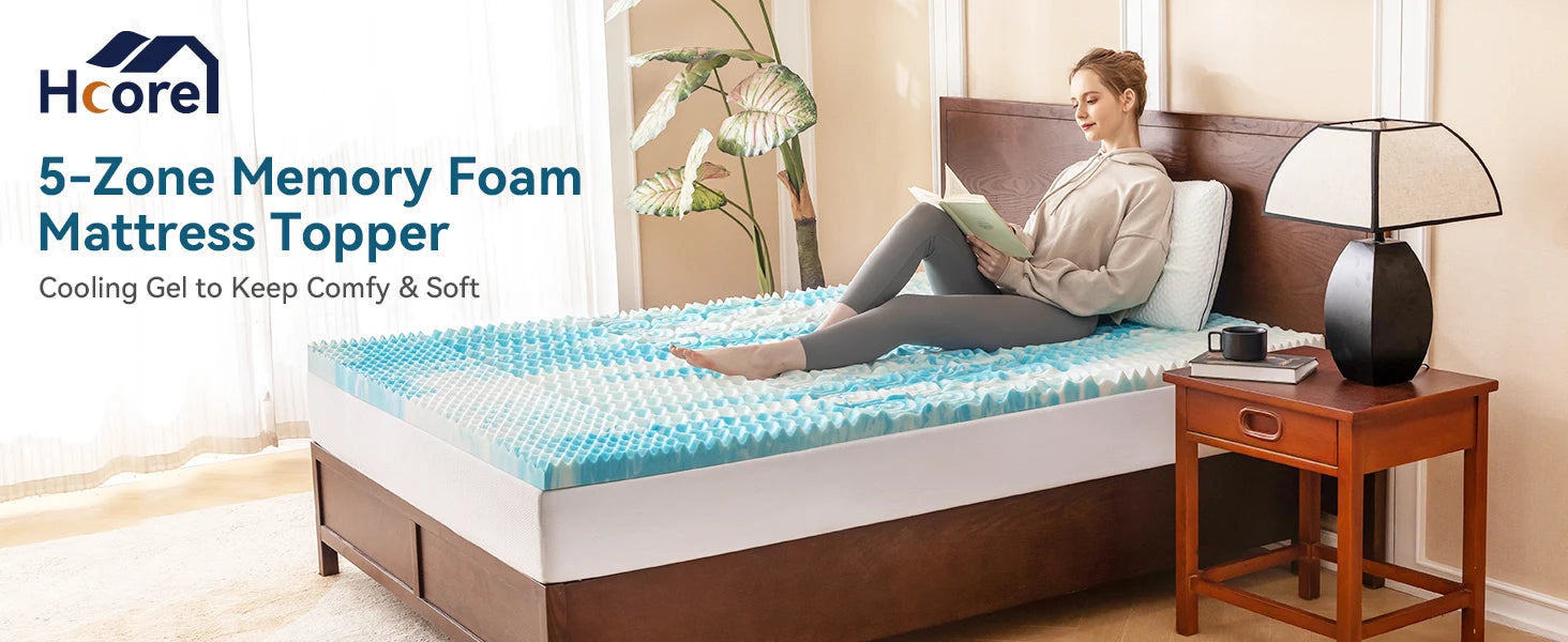 Hcore 5-Zone Memory Foam Mattress Topper