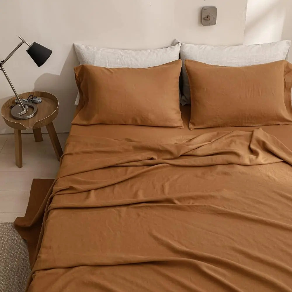 Simple&Opulence 3/4PC Linen Sheet Set