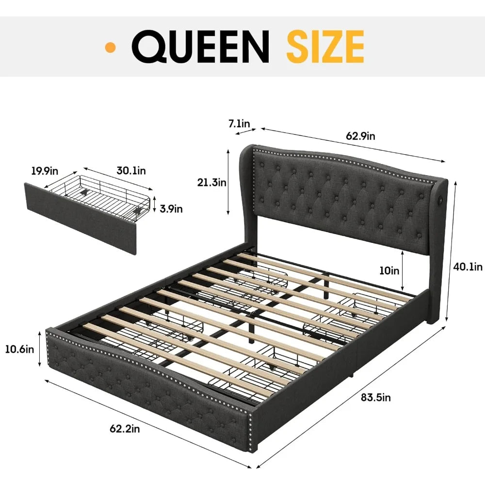 Vabches Queen Size Bed