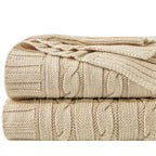 Cotton Cable Knit Throw Blanket