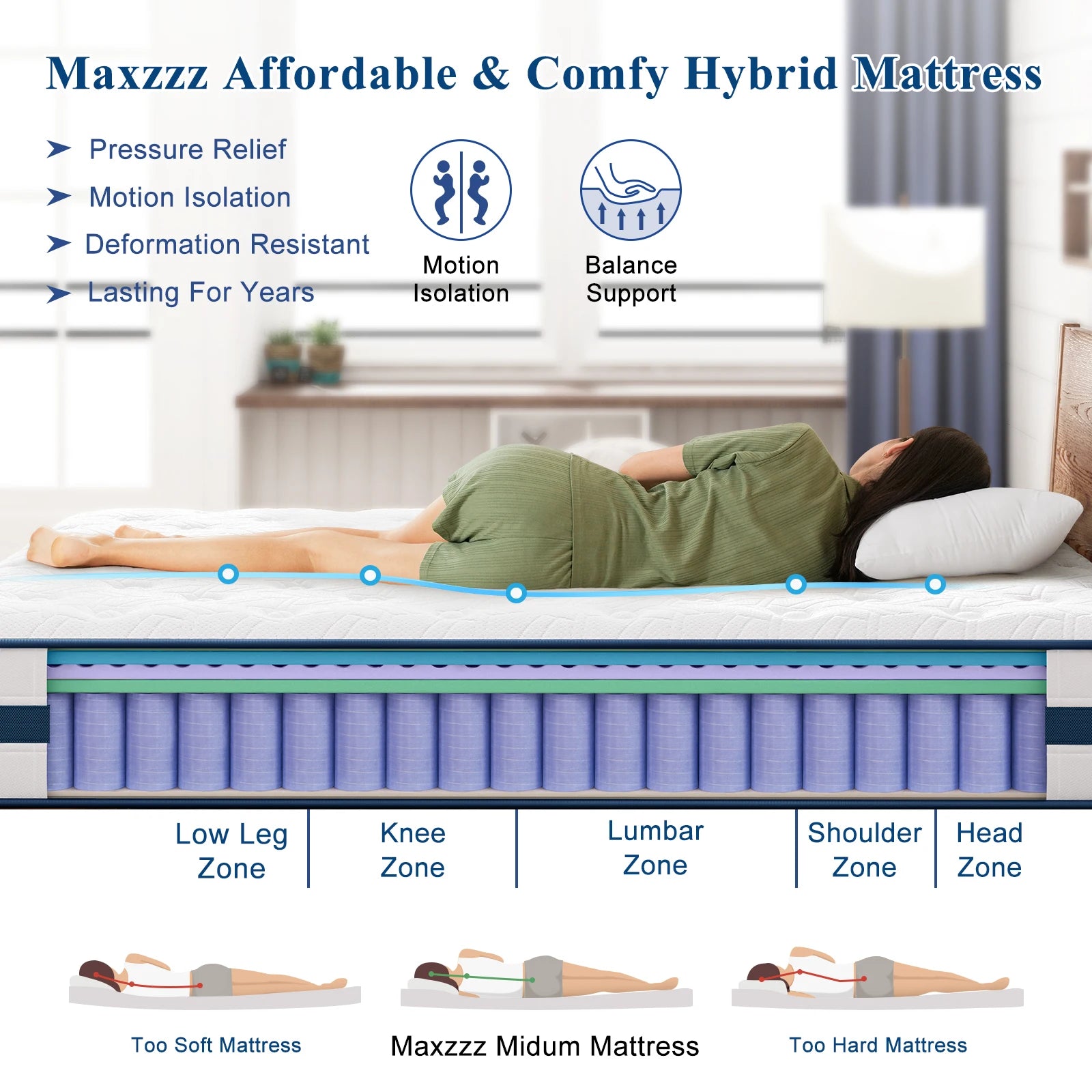 Maxzzz 12" Hybrid Mattress