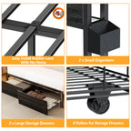 Bed Frame w/ Storage & LED