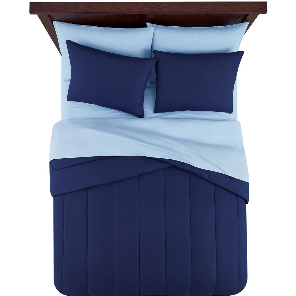 Reversible 7PC Bedding Set w/ Sheets & Shams