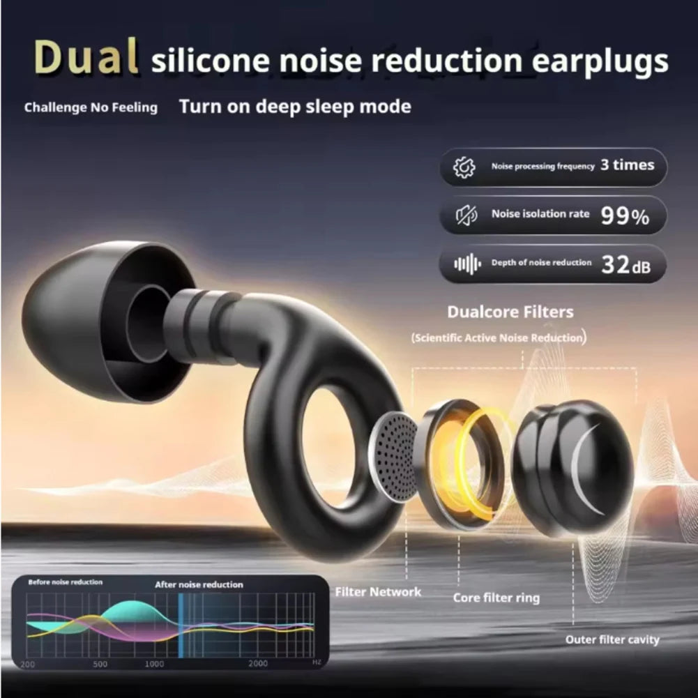 Reusable Silicone Earplugs w/ Case
