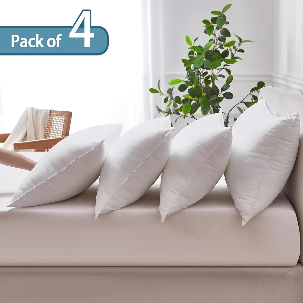 Grid Hotel Bed Pillows, Medium-Firm (Set of 4)