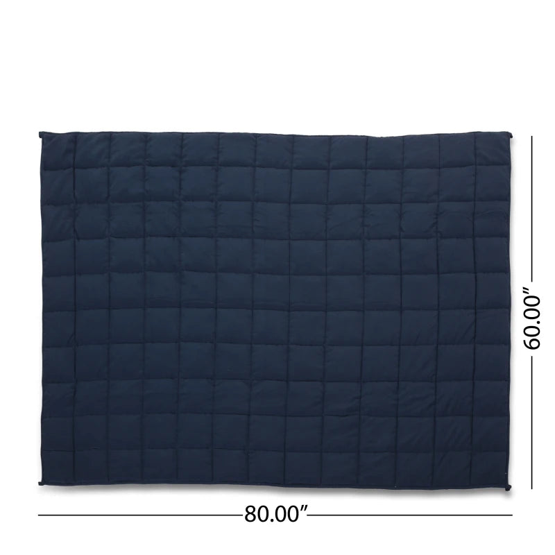 205T Cotton 20lbs Weighted Blanket (Navy Blue)
