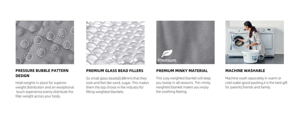 Gray Weighted Blanket w/ Glass Beads