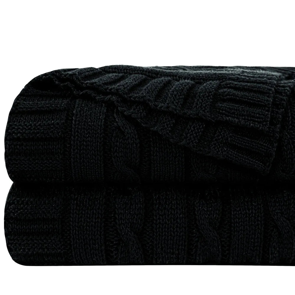 Cotton Cable Knit Throw Blanket