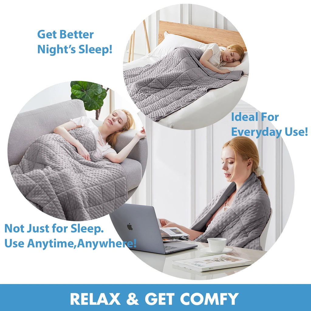 Gray Weighted Blanket w/ Glass Beads