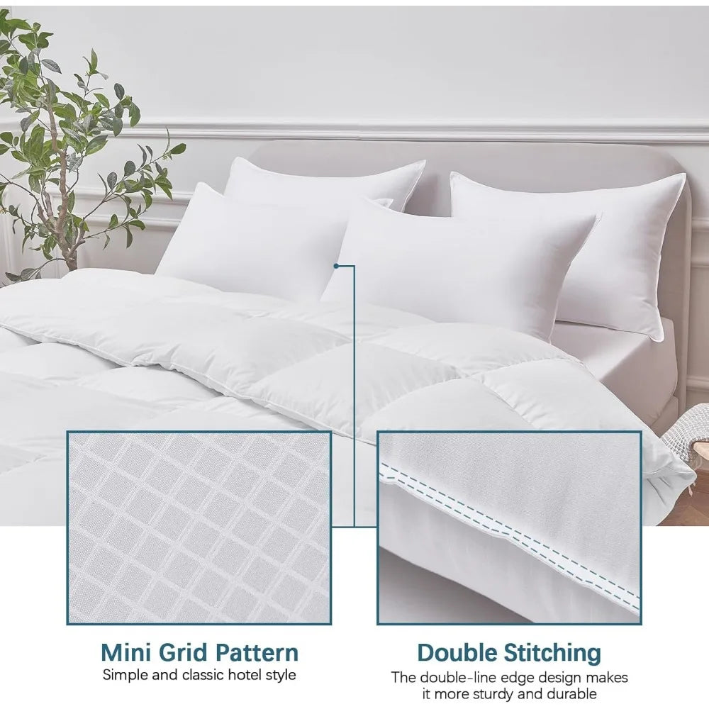 Grid Hotel Bed Pillows, Medium-Firm (Set of 4)