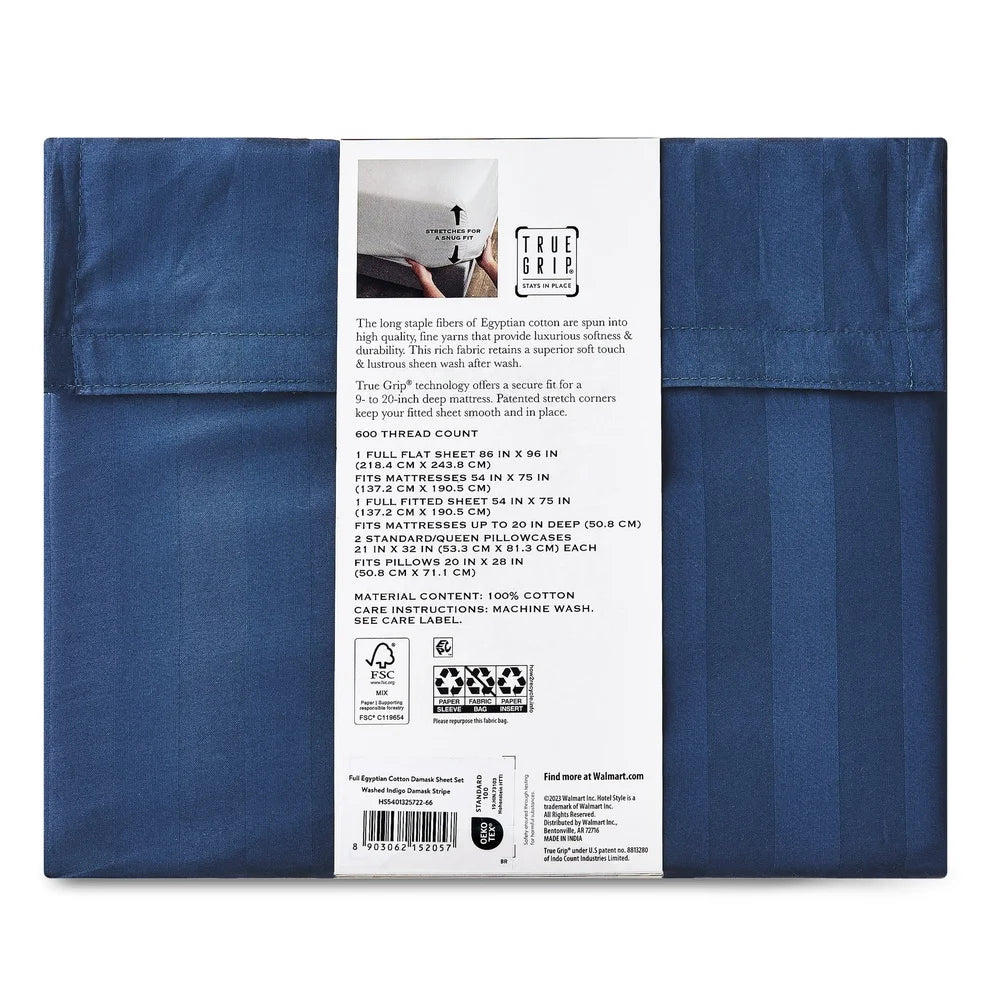 600TC Cotton 4PC Bed Sheet Set (Full)
