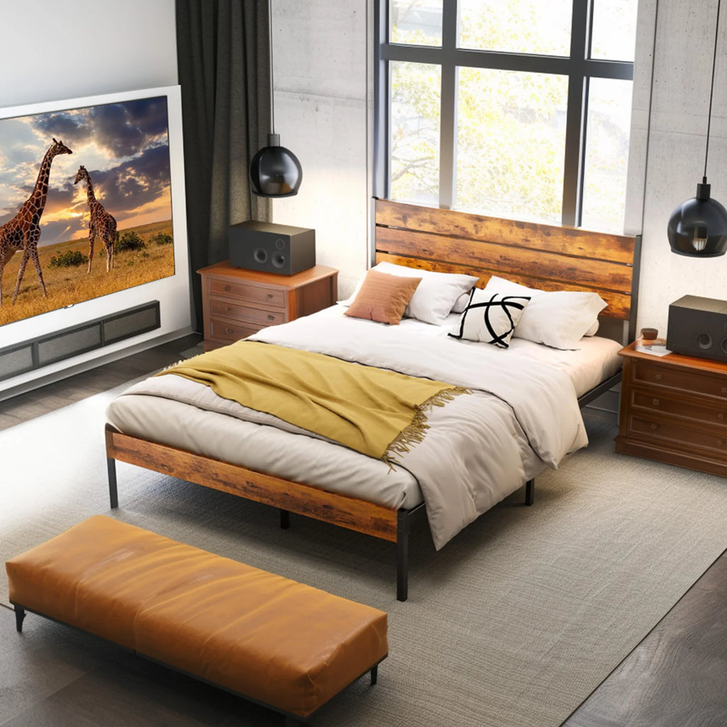 JHK Queen Metal Bed Frame