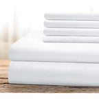 Hotel Luxury 6PC Bed Sheet Set (King/White)