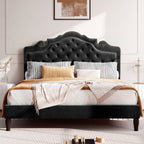 HOOMIC Velvet Platform Bed